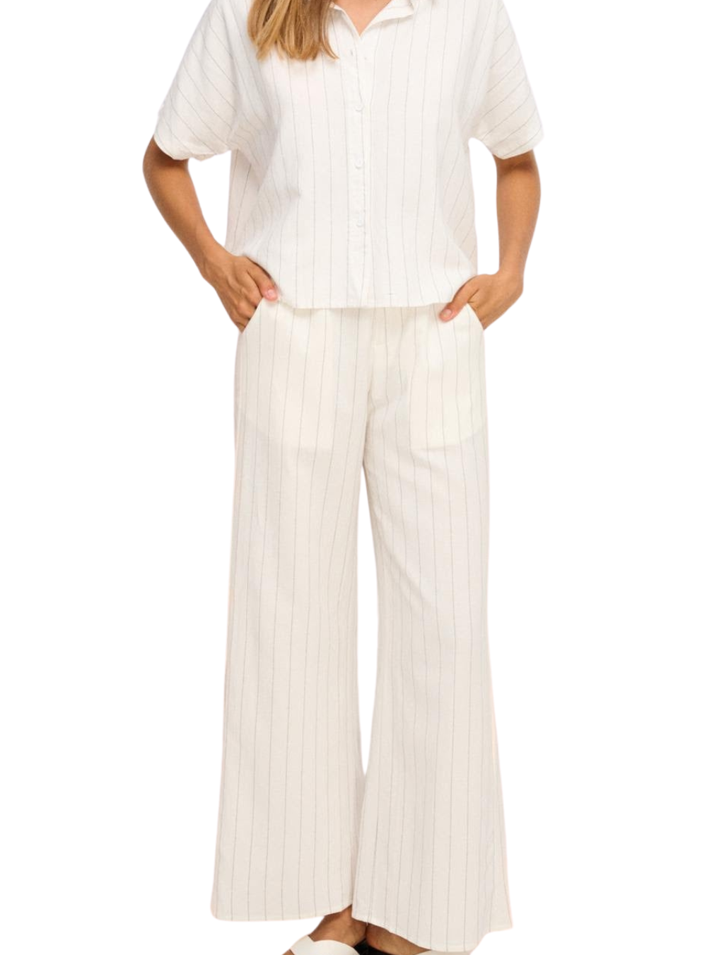 Pinstripe Pant - White/Black