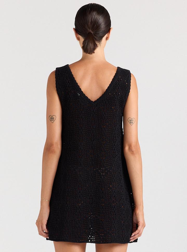 Messina V Knit Dress - Black