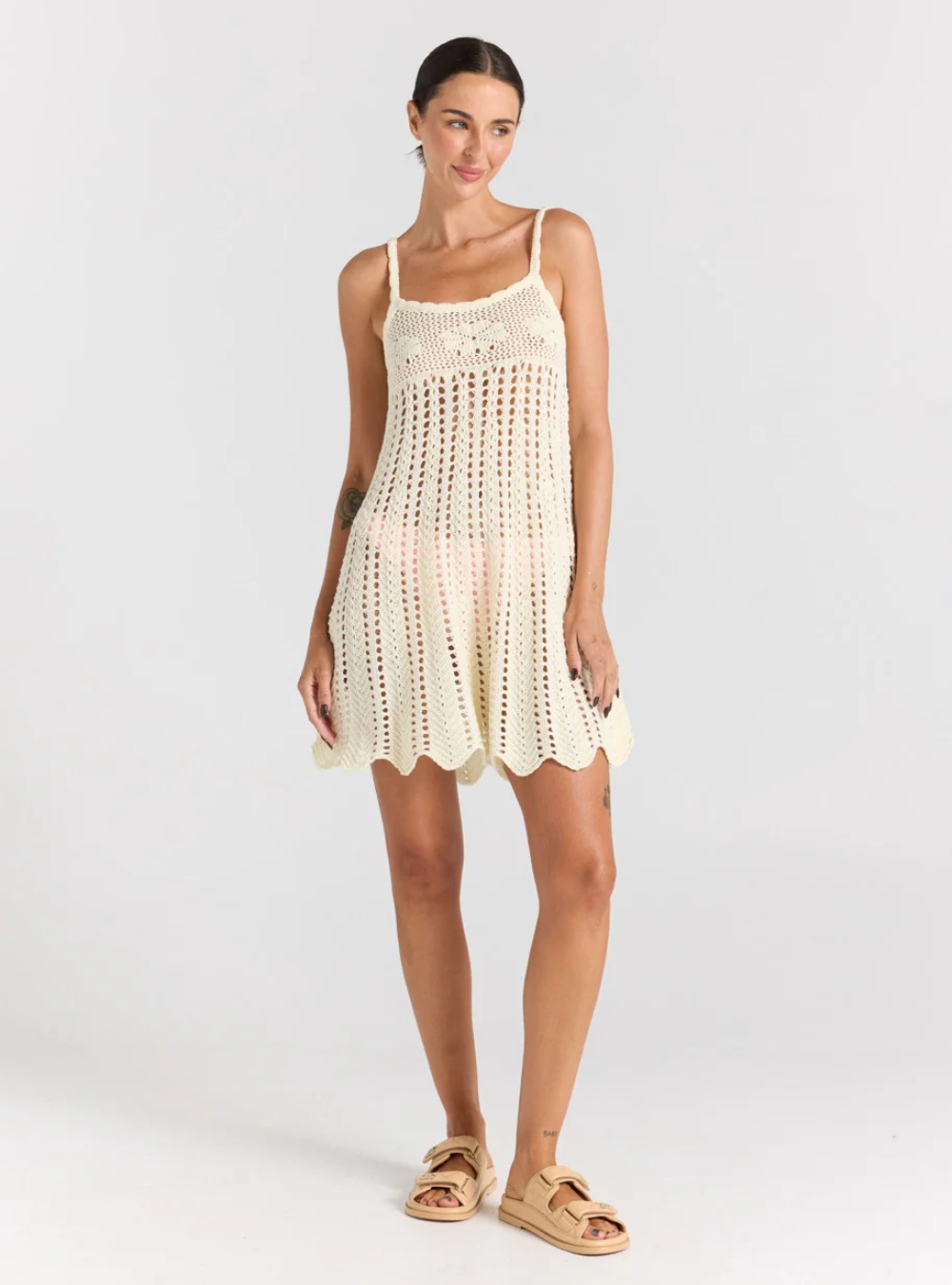 Maya Knit Singlet Dress - Vanilla