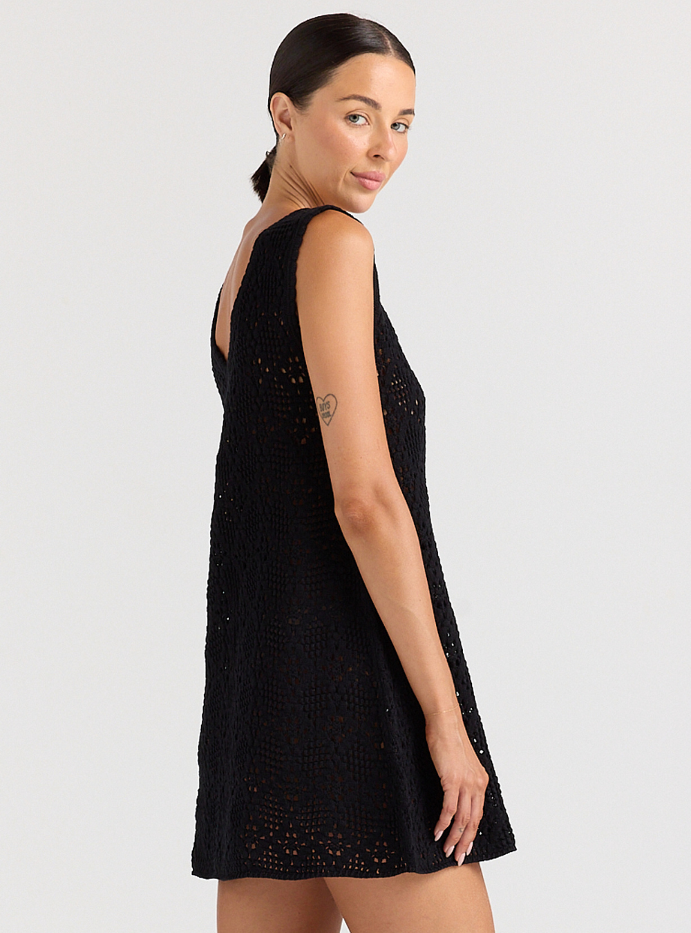 Messina V Knit Dress - Black