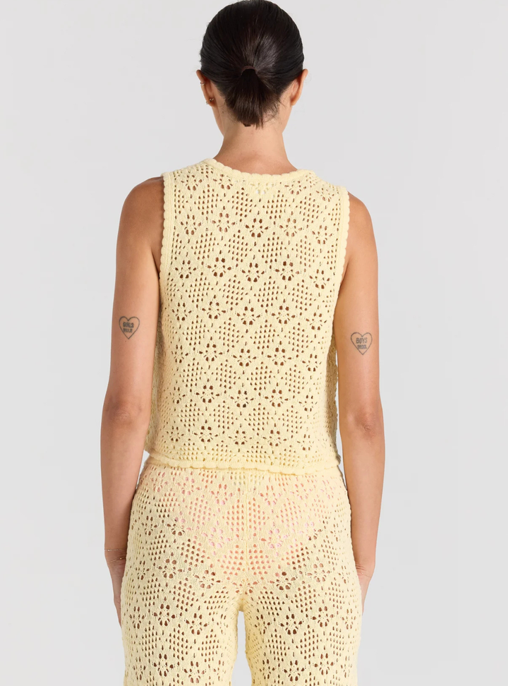 Messina V Knit Top - Lemon
