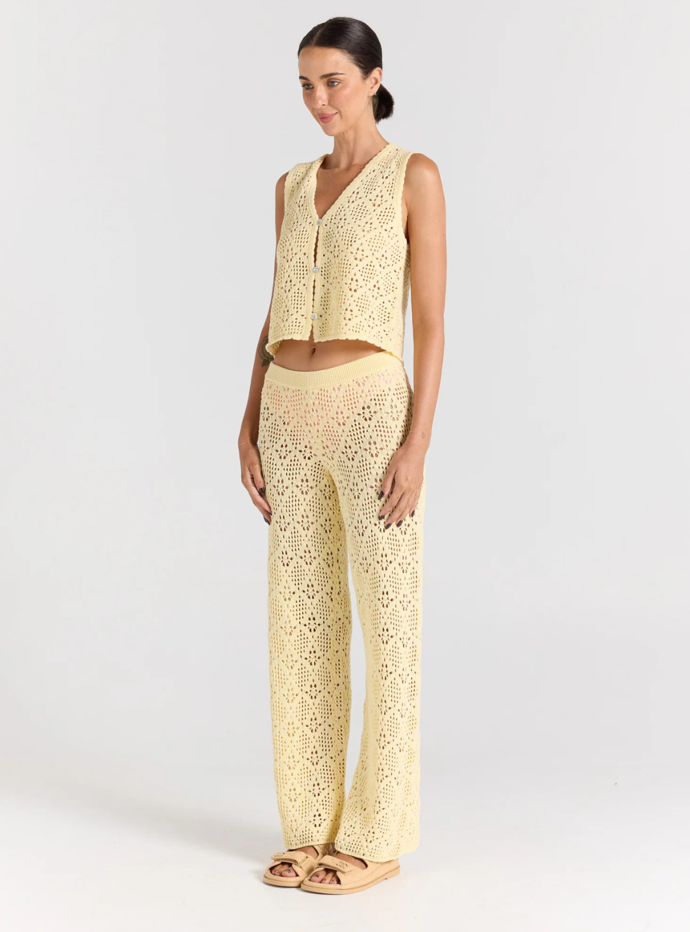 Messina Knit Pant - Lemon