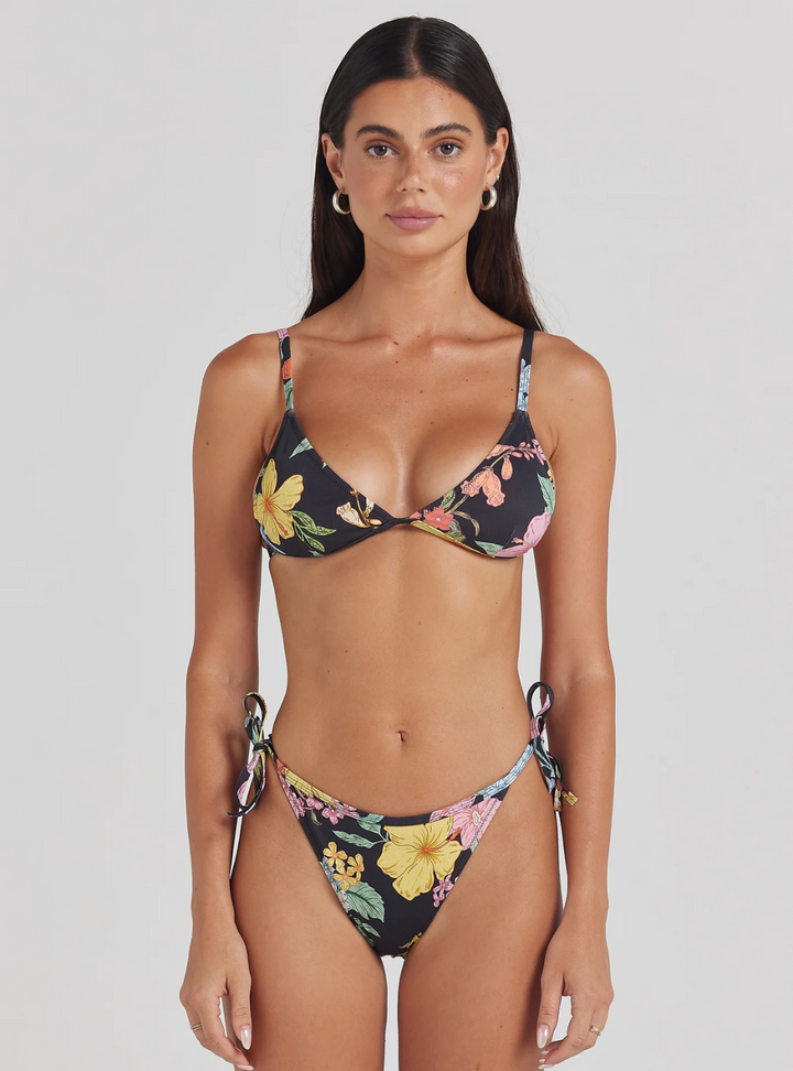 Tropics Bralette Tri Tie Top - Hibiscus