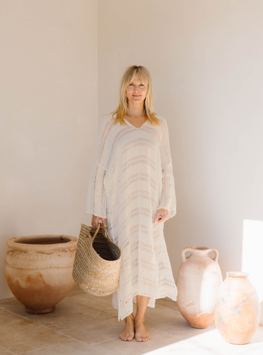 Positano U Maxi - Raw Stripe Bianco