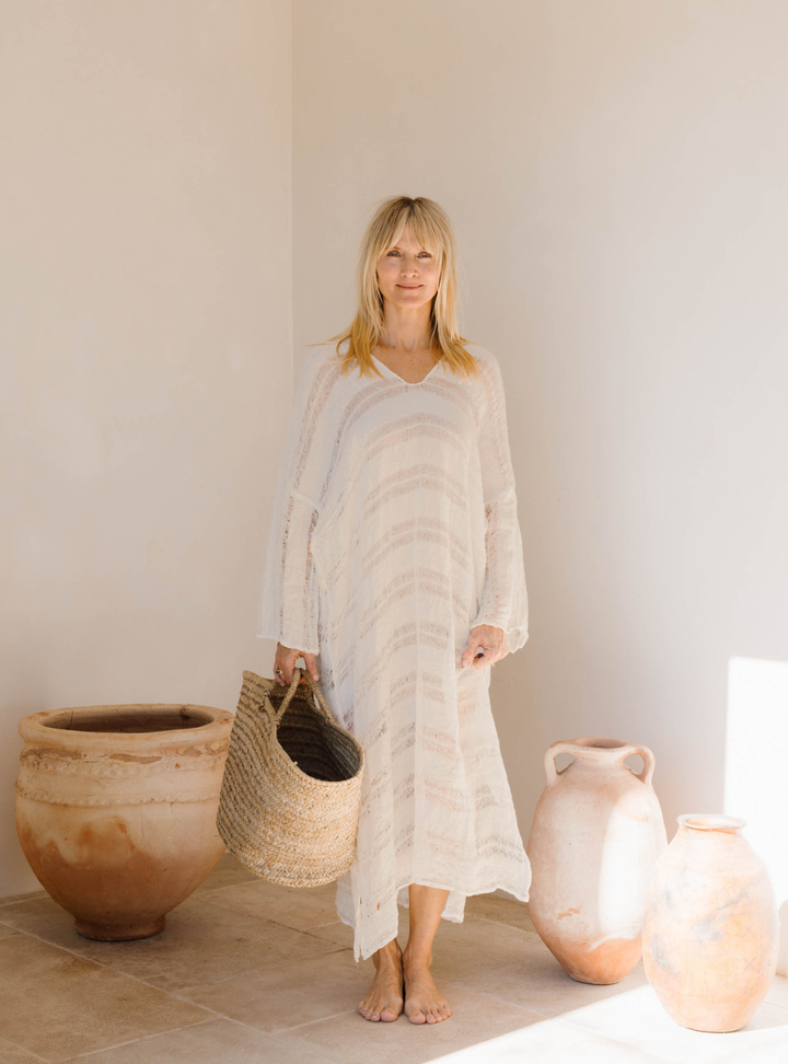 Positano U Maxi - Raw Stripe Bianco