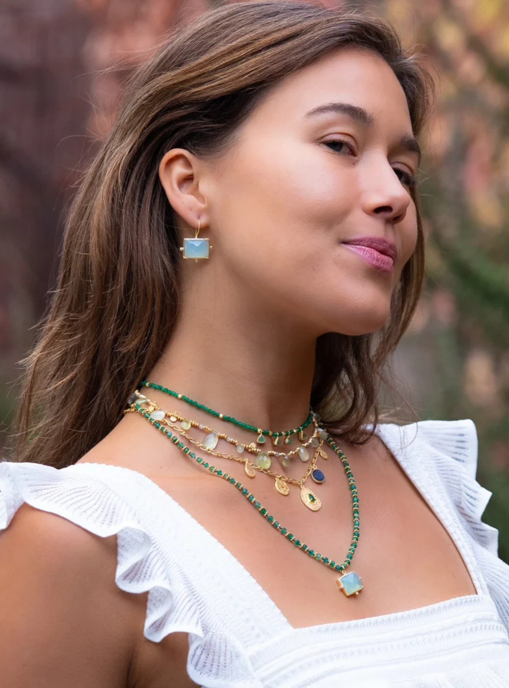 Nehru Necklace - Prehnite