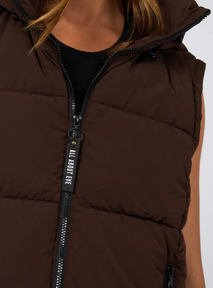 Remi Luxe Puffer Vest - Brown