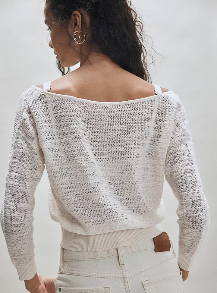 Soft Focus Fine Gauge Pullover - Ivory
