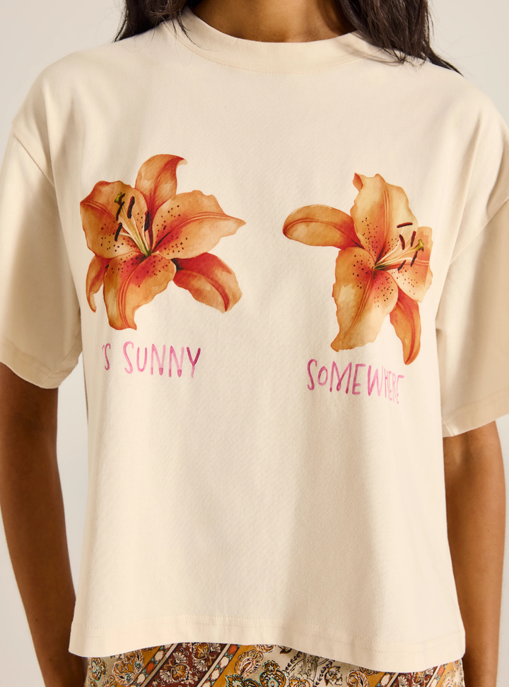 Rashida Lily Boxy Crop Tee - Cream