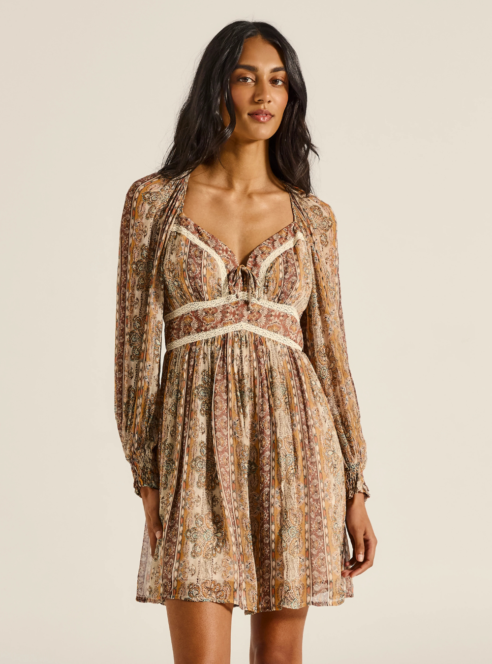 Rashida Marla Long Sleeve Mini Dress - Butternut