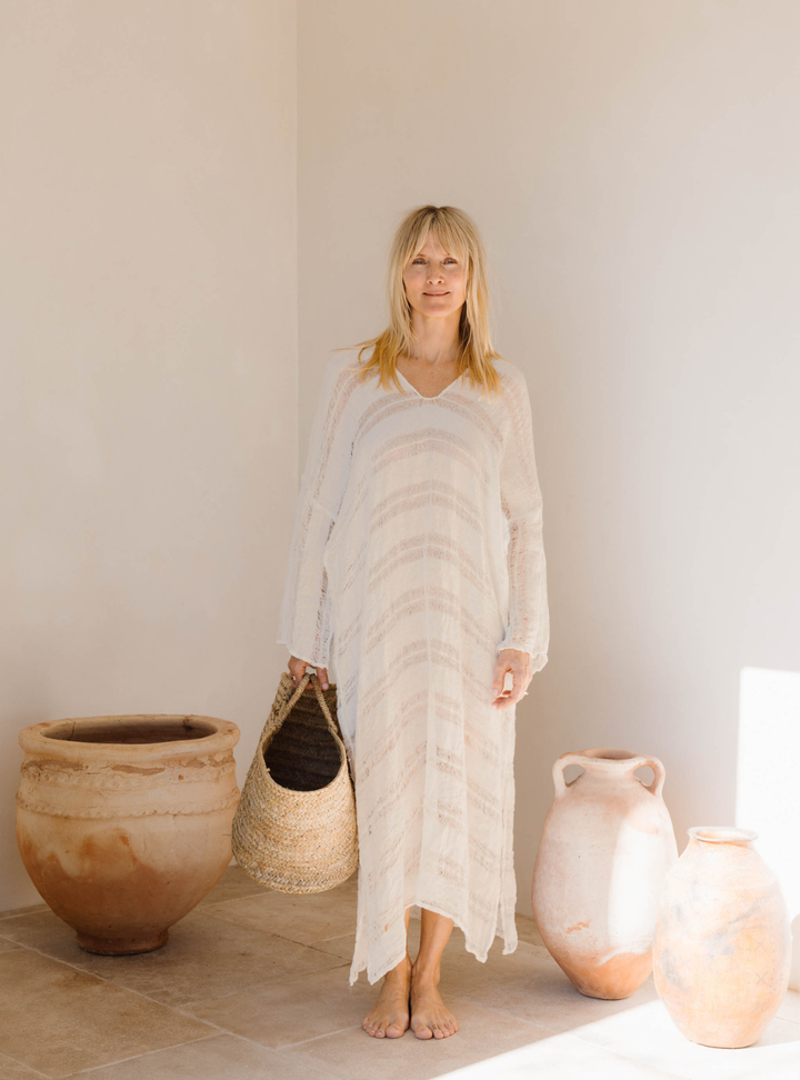 Positano U Maxi - Raw Stripe Bianco