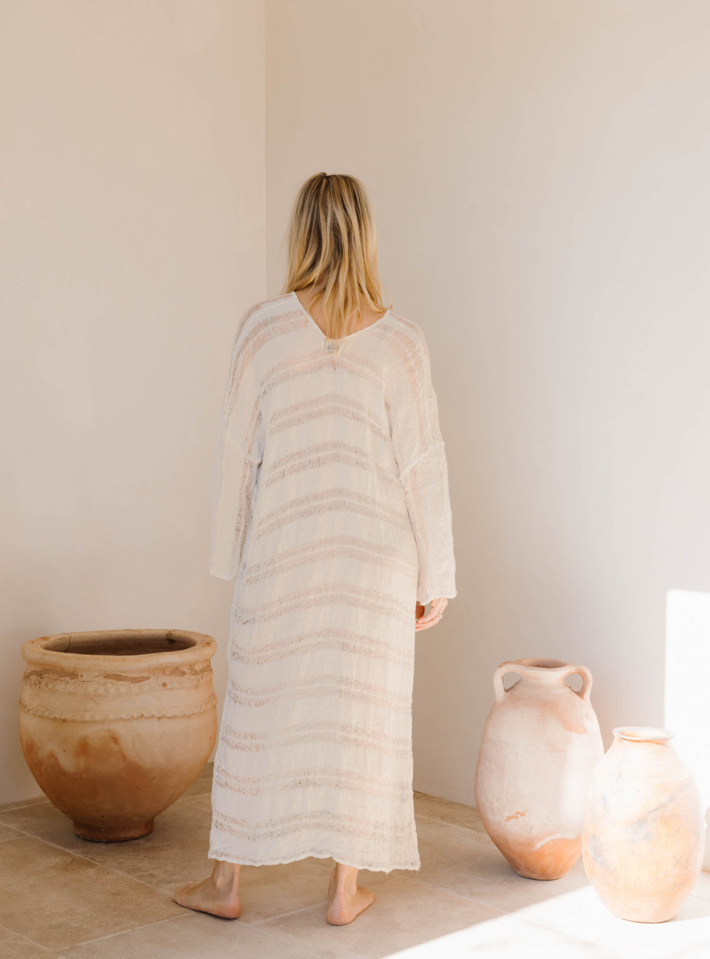 Positano U Maxi - Raw Stripe Bianco