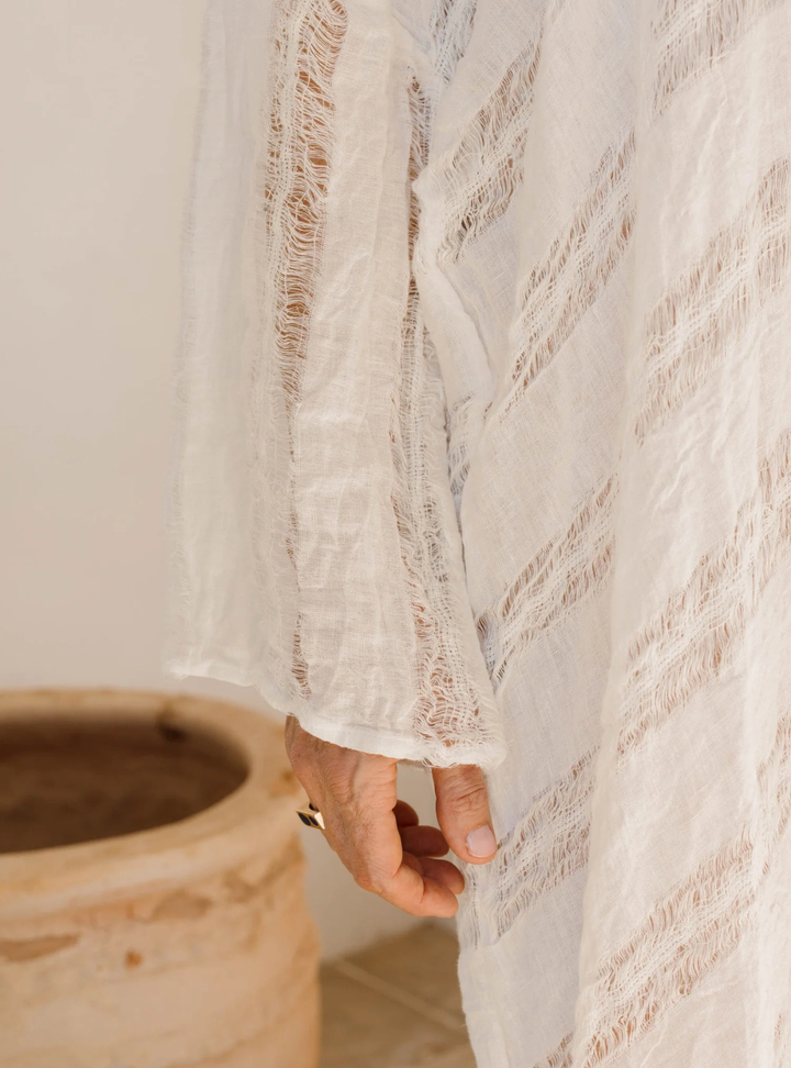 Positano U Maxi - Raw Stripe Bianco