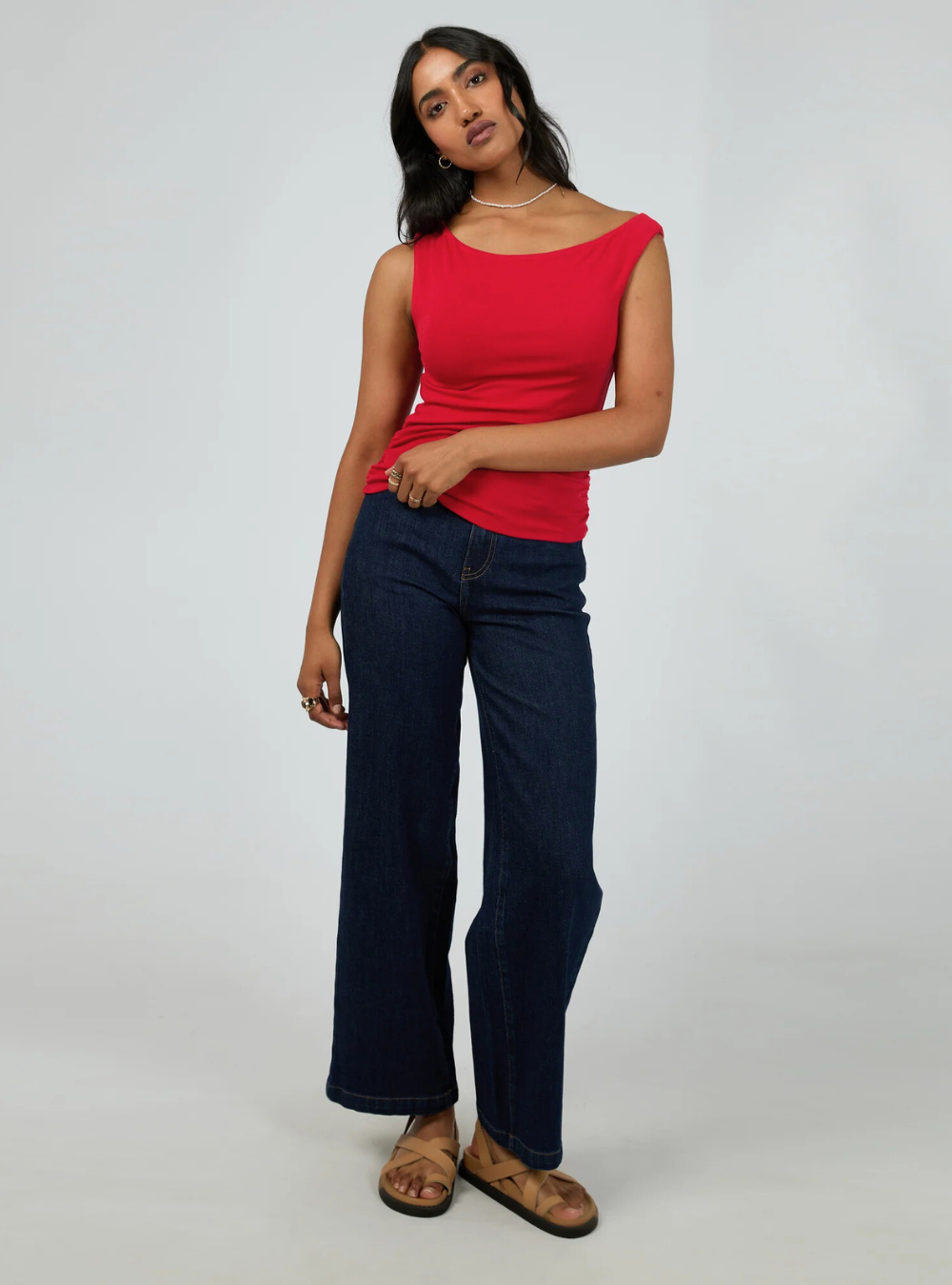 Kylie Off Shoulder Top - Red