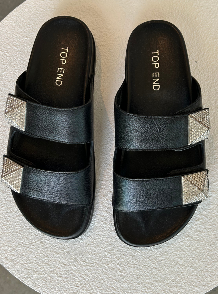 Relly Black Silver Sandals