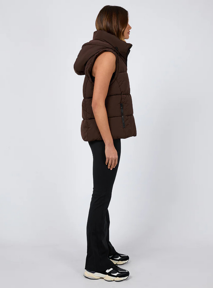 Remi Luxe Puffer Vest - Brown