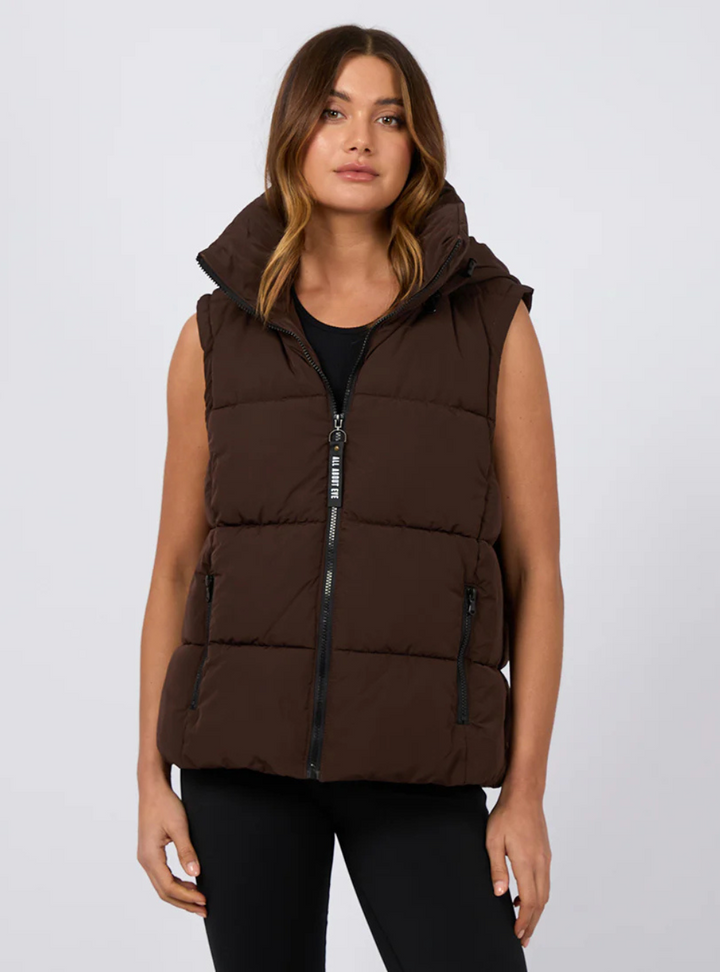Remi Luxe Puffer Vest - Brown