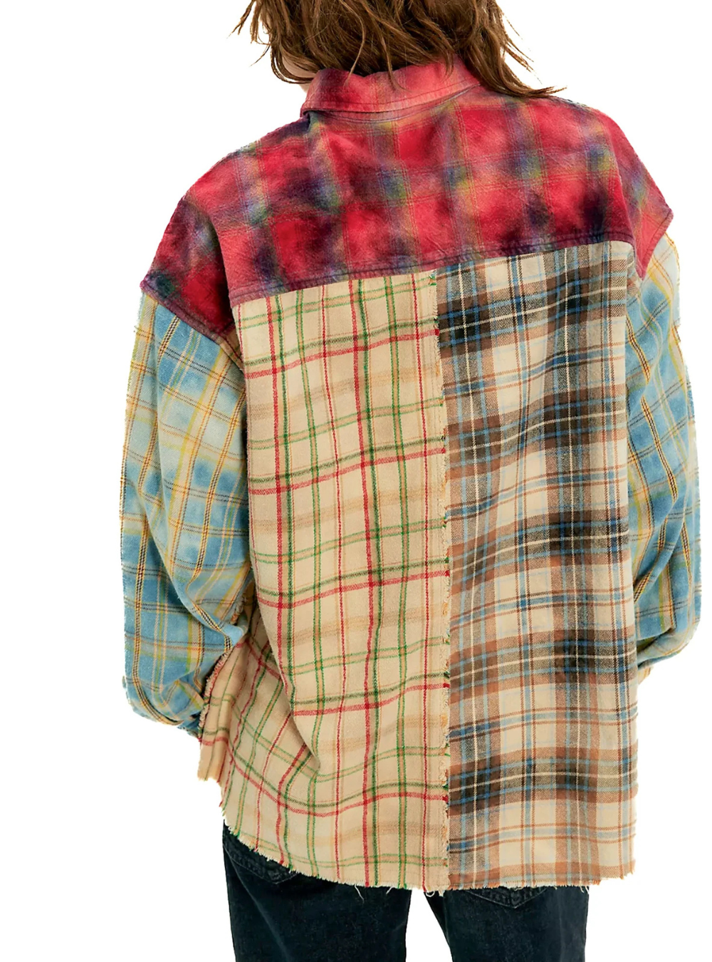 Reworked Panelled Flannel Shirt - Multi