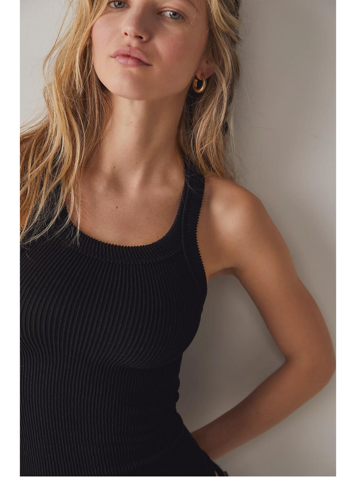 Ribbed Seamless Tank - Black