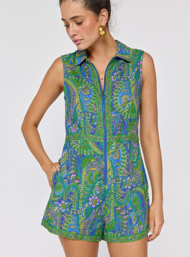 Roadhouse Romper - Lagoon
