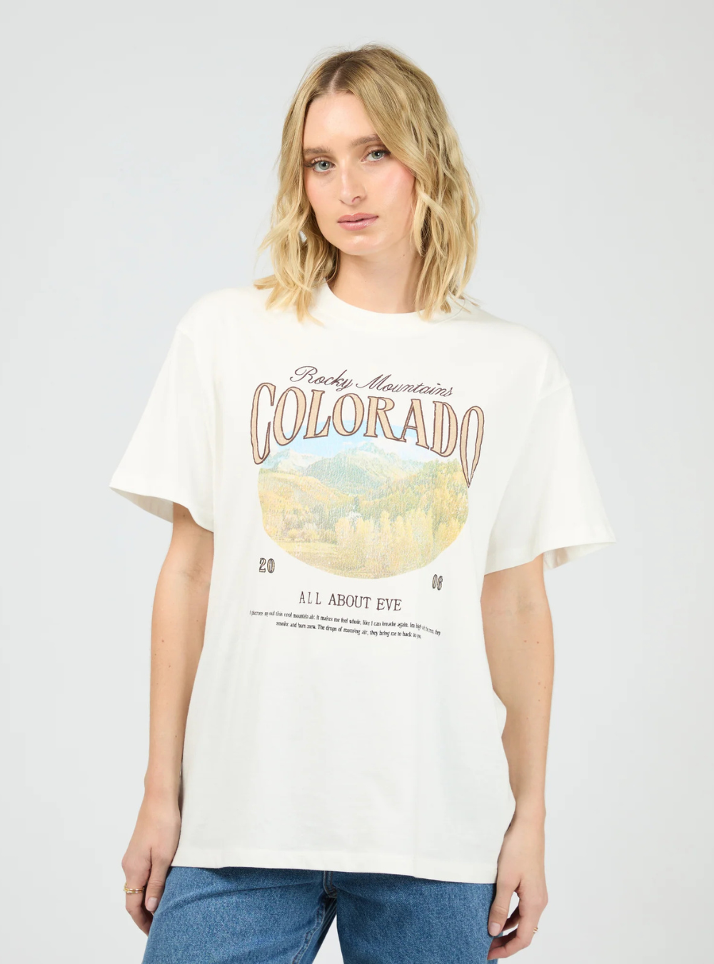 Rocky Mountains Relaxed Tee - Vintage White
