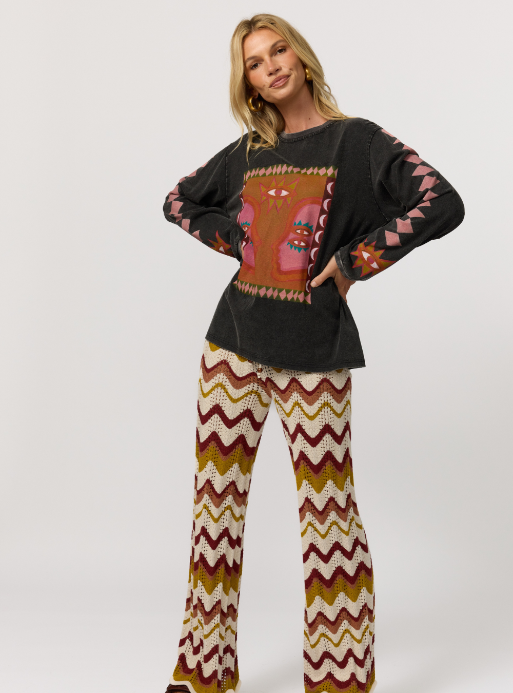 Luna Rosa Long Sleeve Tee - Onyx