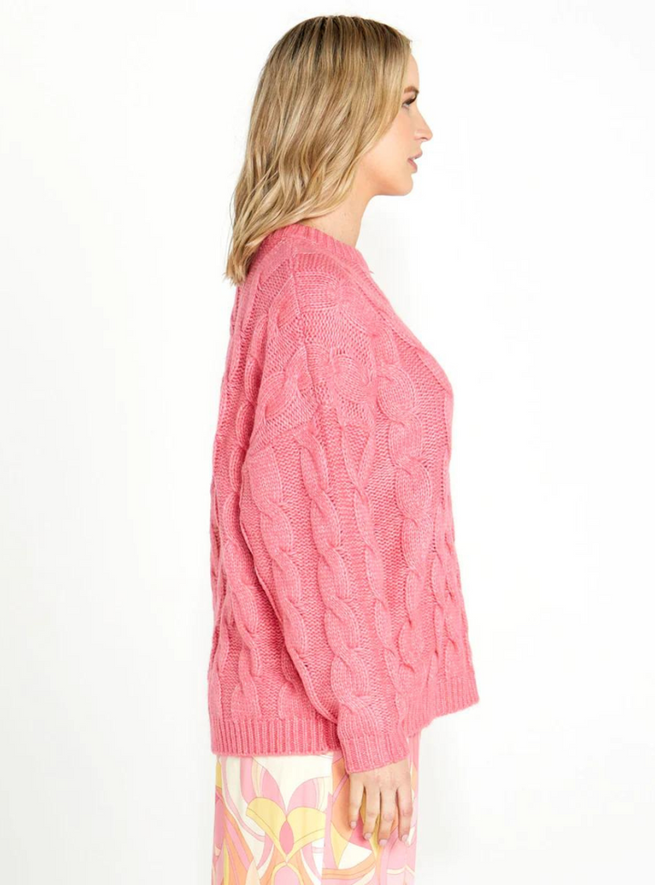 Felicity Cable Knit Top - Rose Pink