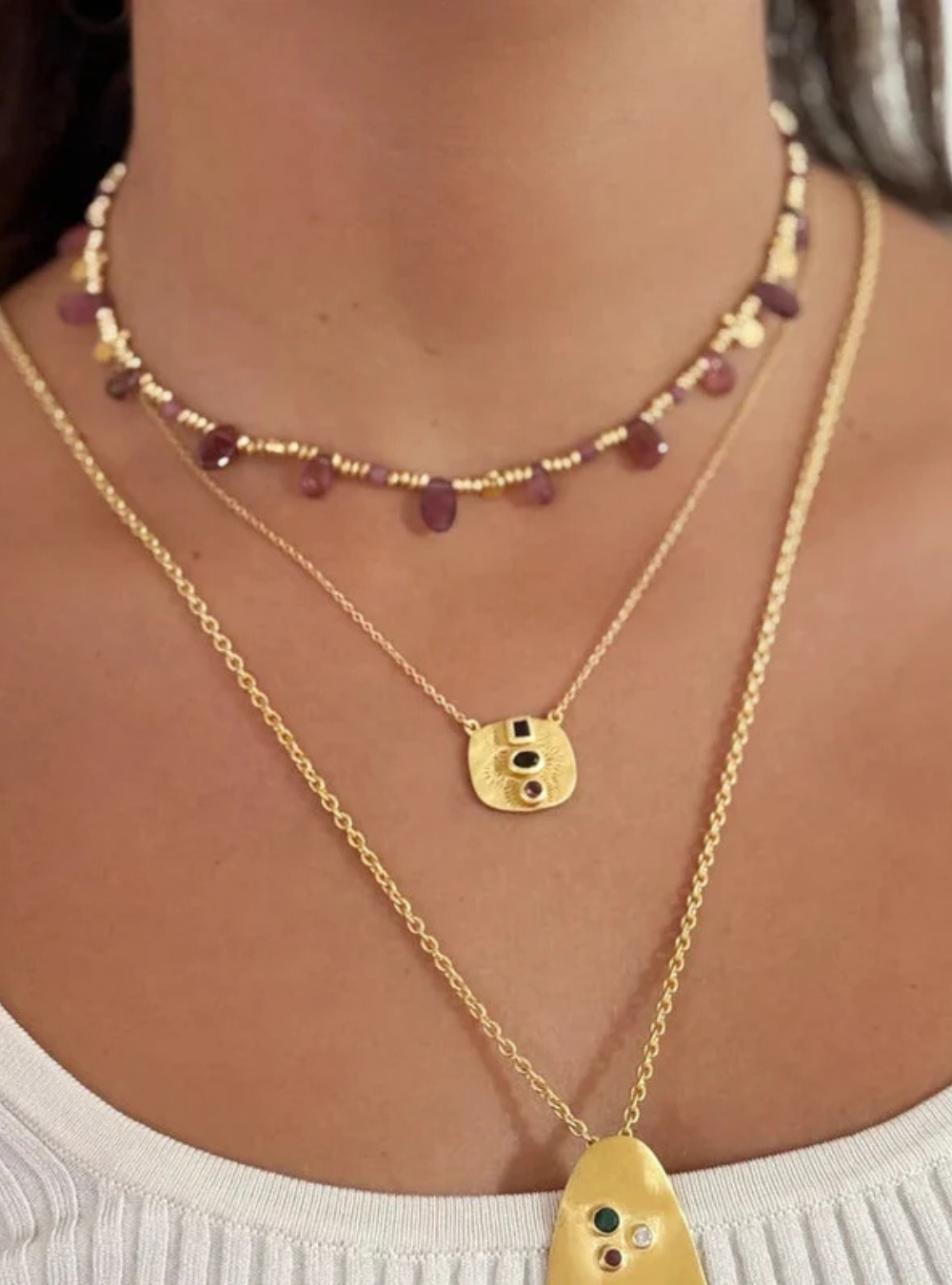 Nehru Necklace - Pink Tourmaline