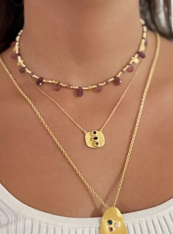 Nehru Necklace - Pink Tourmaline