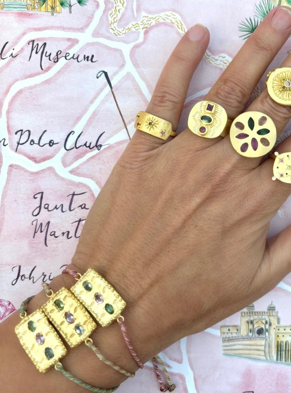 Beige Amira Bracelet - Multi Tourmaline