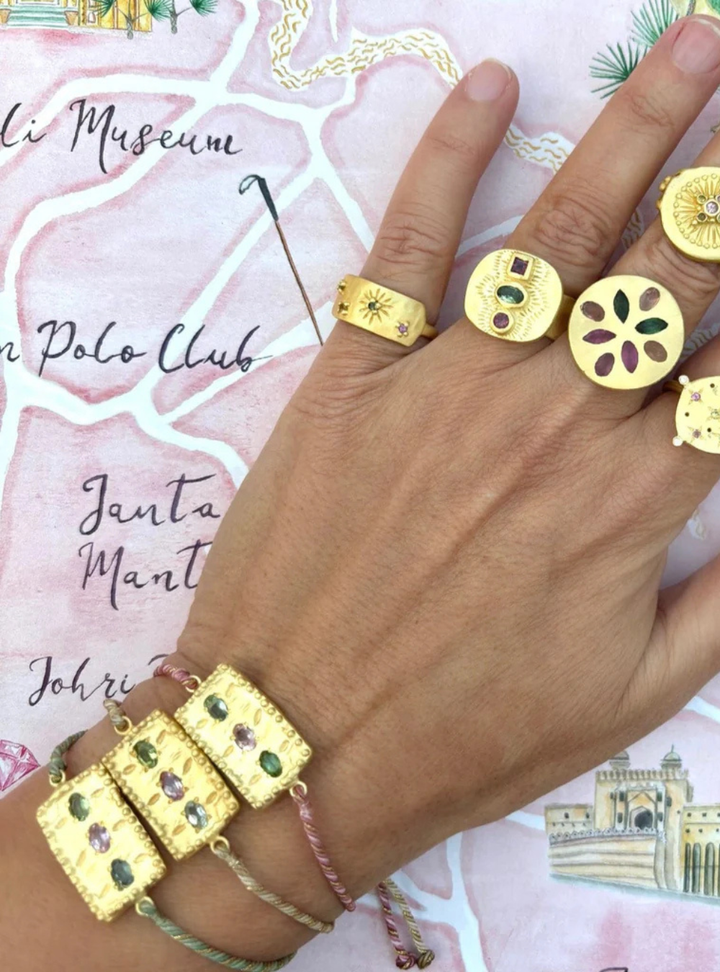 Beige Amira Bracelet - Multi Tourmaline