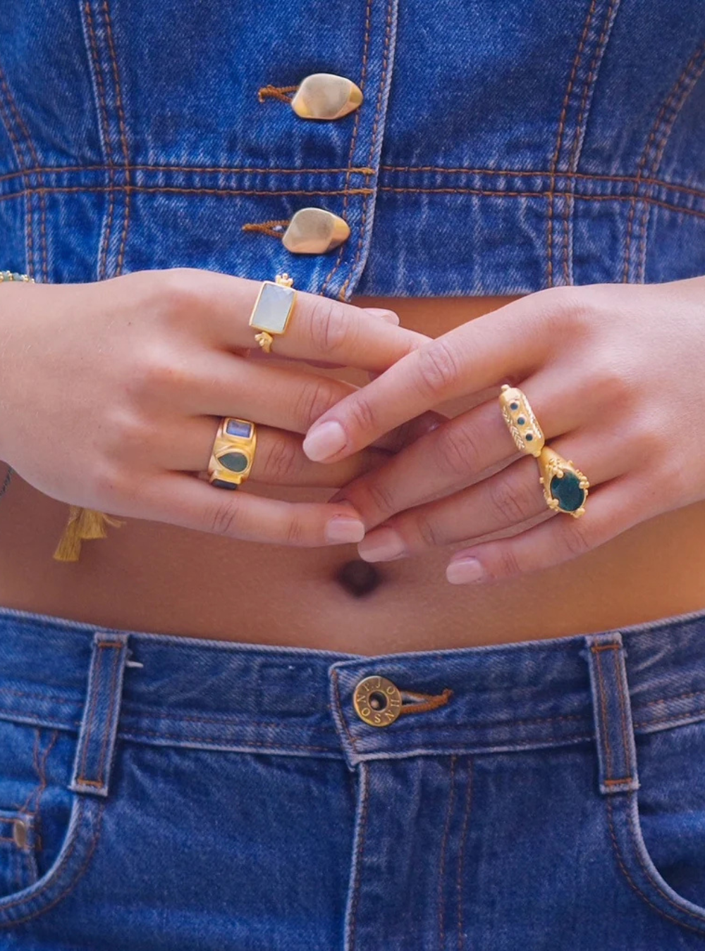 Atlas Ring - Green Aventurine &amp; Tourmaline