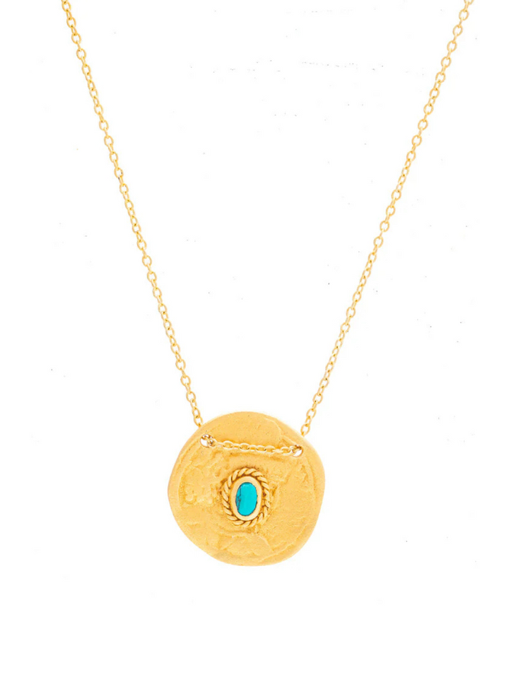 Cleopatra Turquoise Coin Necklace