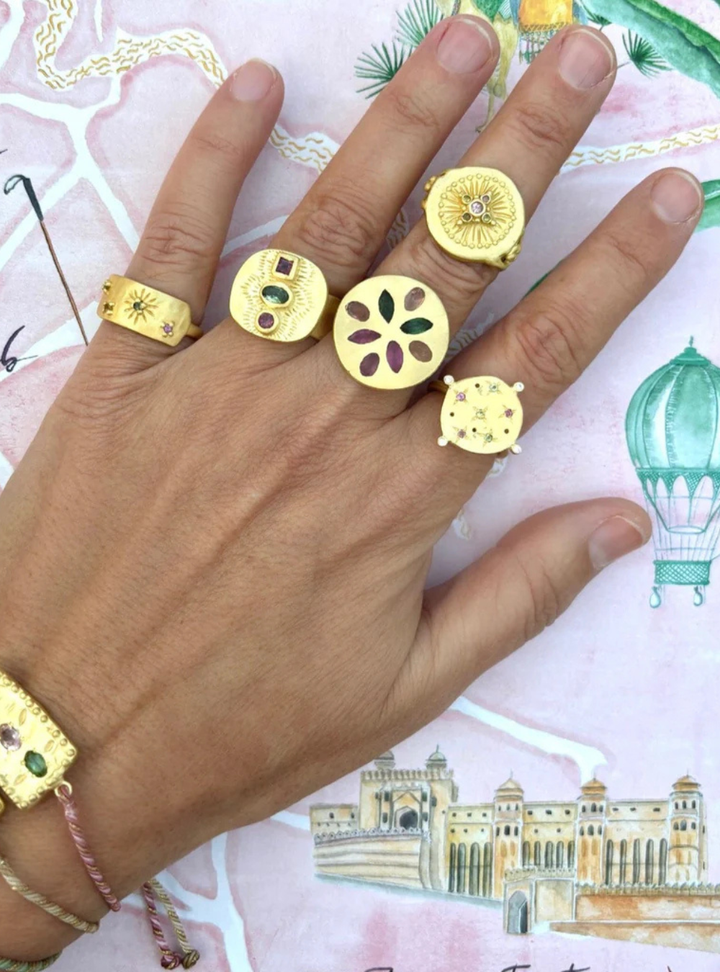 Haveli Ring - Multi Tourmaline