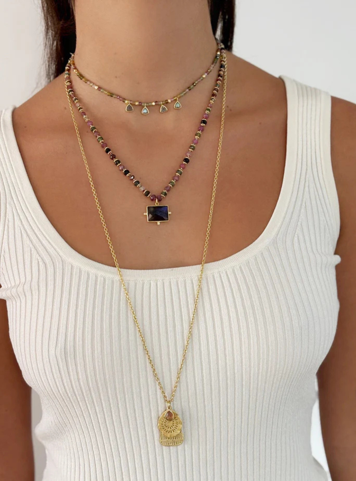 Kasbah Necklace - Labradorite & Multi Tourmaline