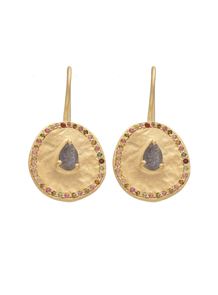 Majorelle earrings Labradorite & Multi Tourmaline