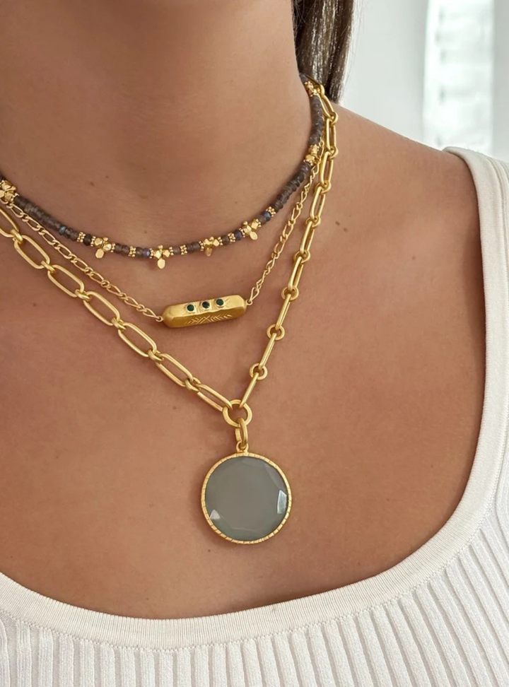 Saffron Necklace - Labradorite
