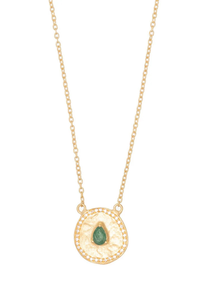 Majorelle Green Aventurine &amp; Cubic Zircon necklace
