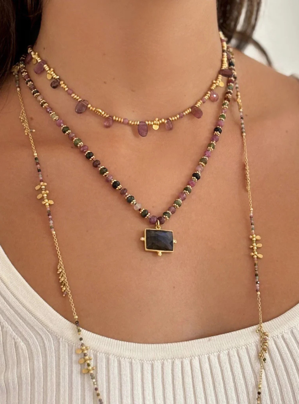 Kasbah Necklace - Labradorite & Multi Tourmaline