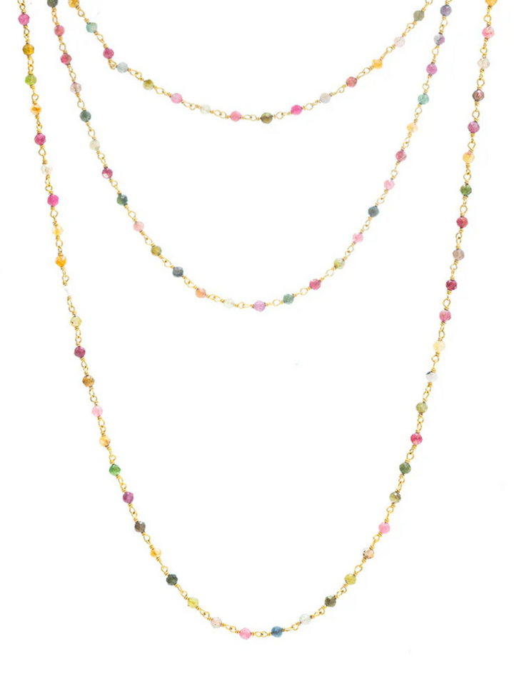 Multi Tourmaline Link Necklace