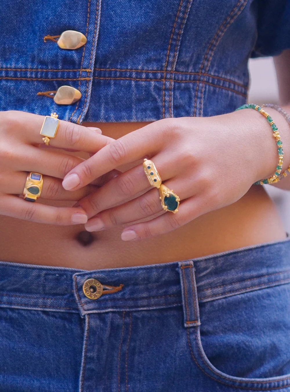 Saffron Bracelet - Green Aventurine