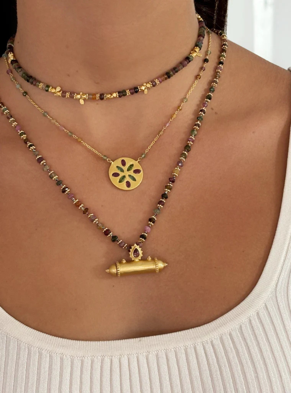 Taj Necklace - Multi Tourmaline