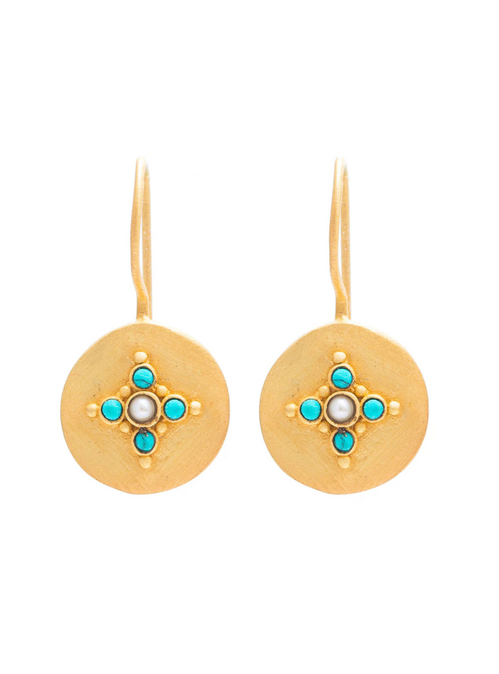 Turquoise & Pearl Casablanca Earrings