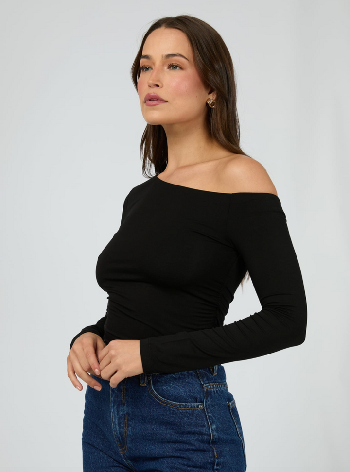 Evie Ruched Long Sleeve - Black