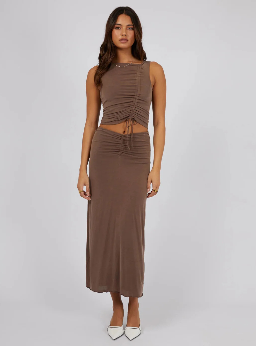 Luxe Maxi Skirt - Brown