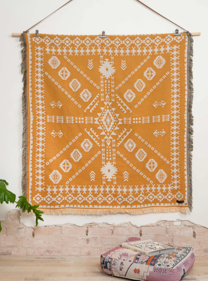 'Good Day Sunshine' Woven Picnic Rug / Throw