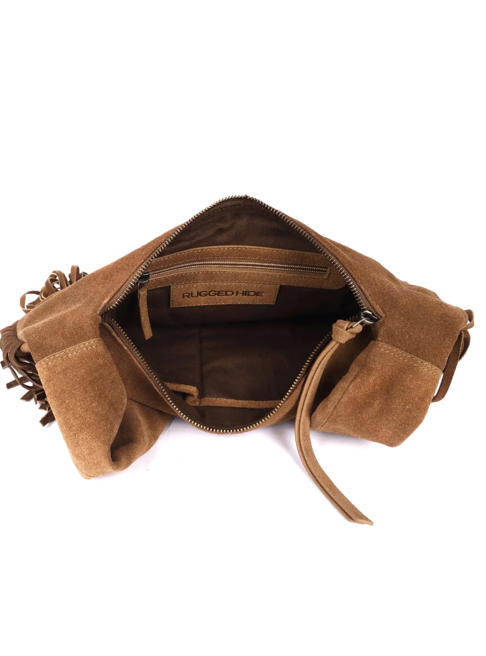 Alexis Suede Fringe Bag - Mocha