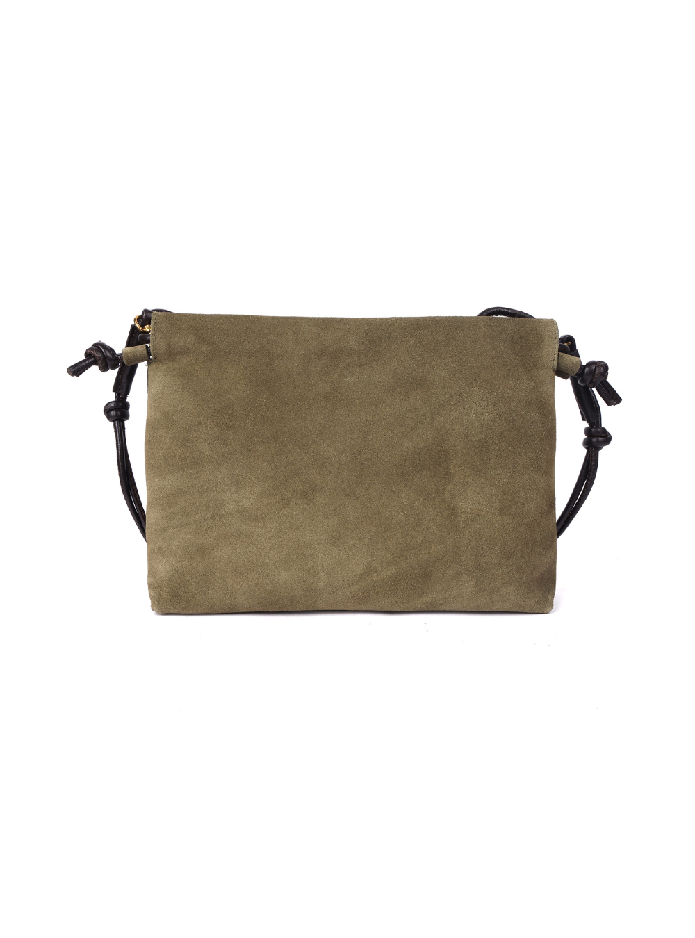 Gracie Suede Drawstring Bag - Dark Olive