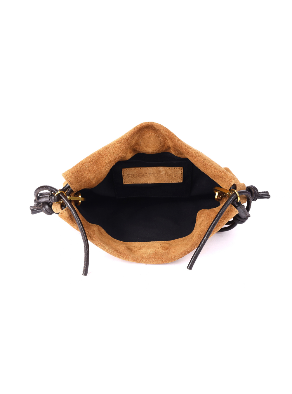 Gracie Suede Drawstring Bag - Dark Caramel