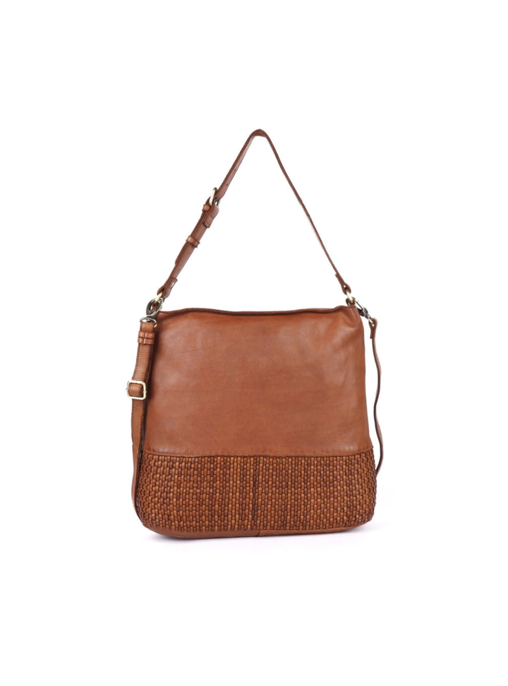 Skye Woven Shoulder Bag - Oak
